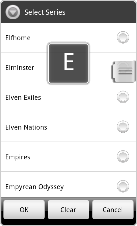 select value dialog