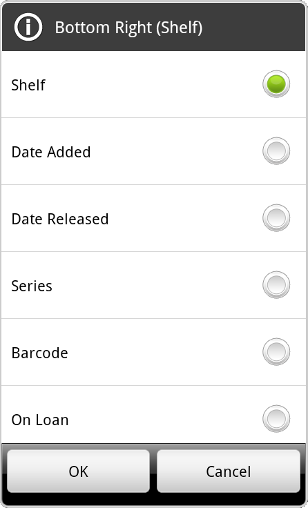 select field dialog