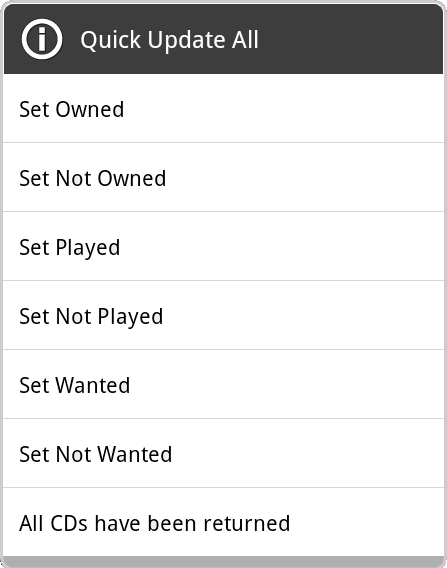 quick update dialog