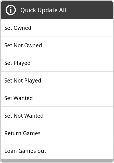 quick update dialog