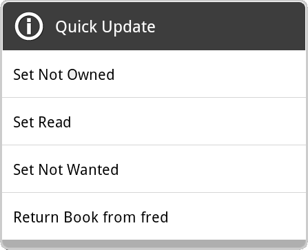 quick update dialog
