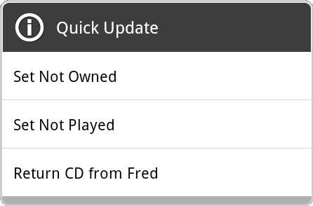 quick update dialog