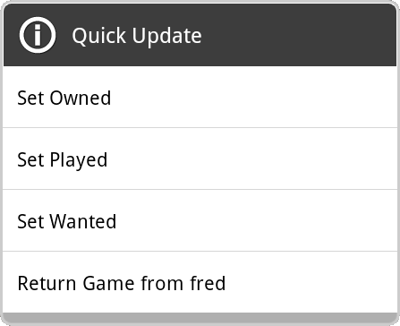 quick update dialog