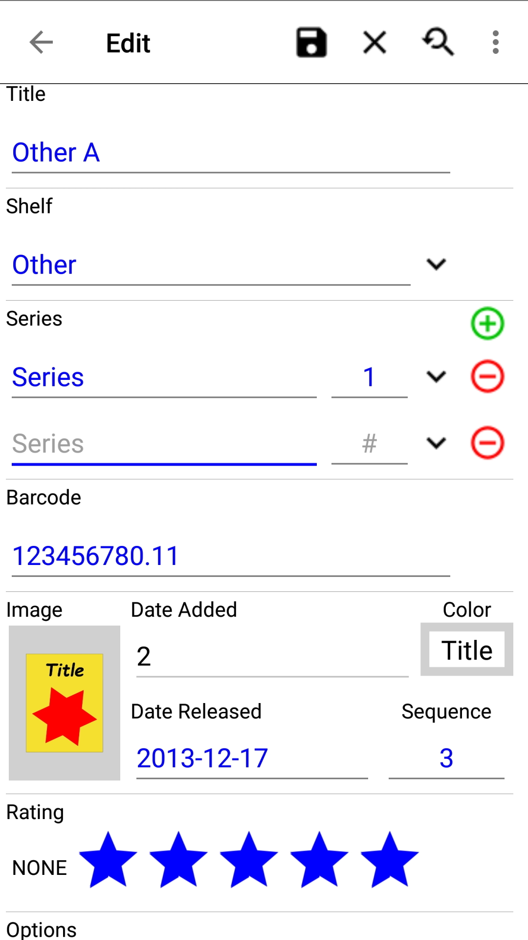 edit details screen
