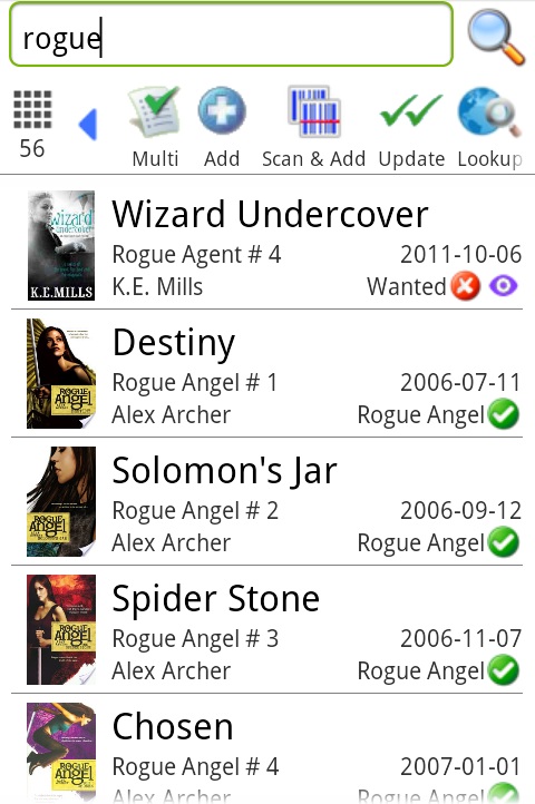 Comics screen