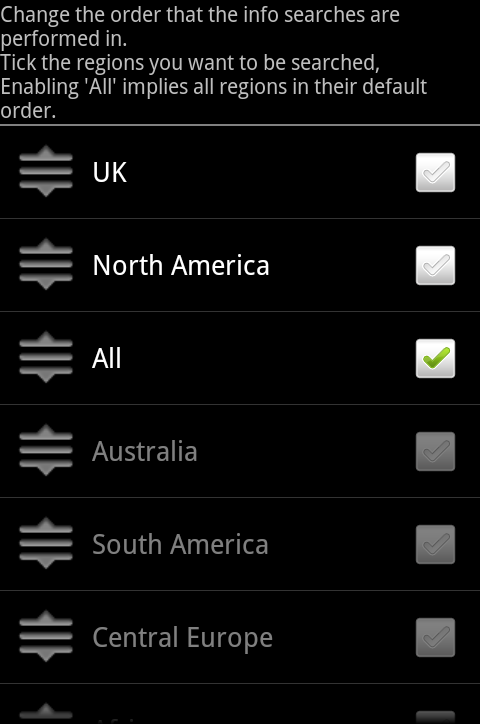 search order screen